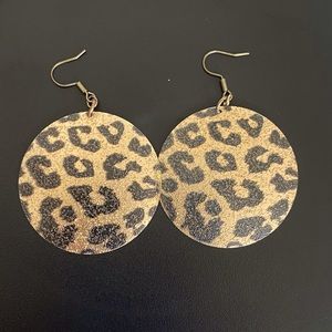 Cheetah fish hook earrings
